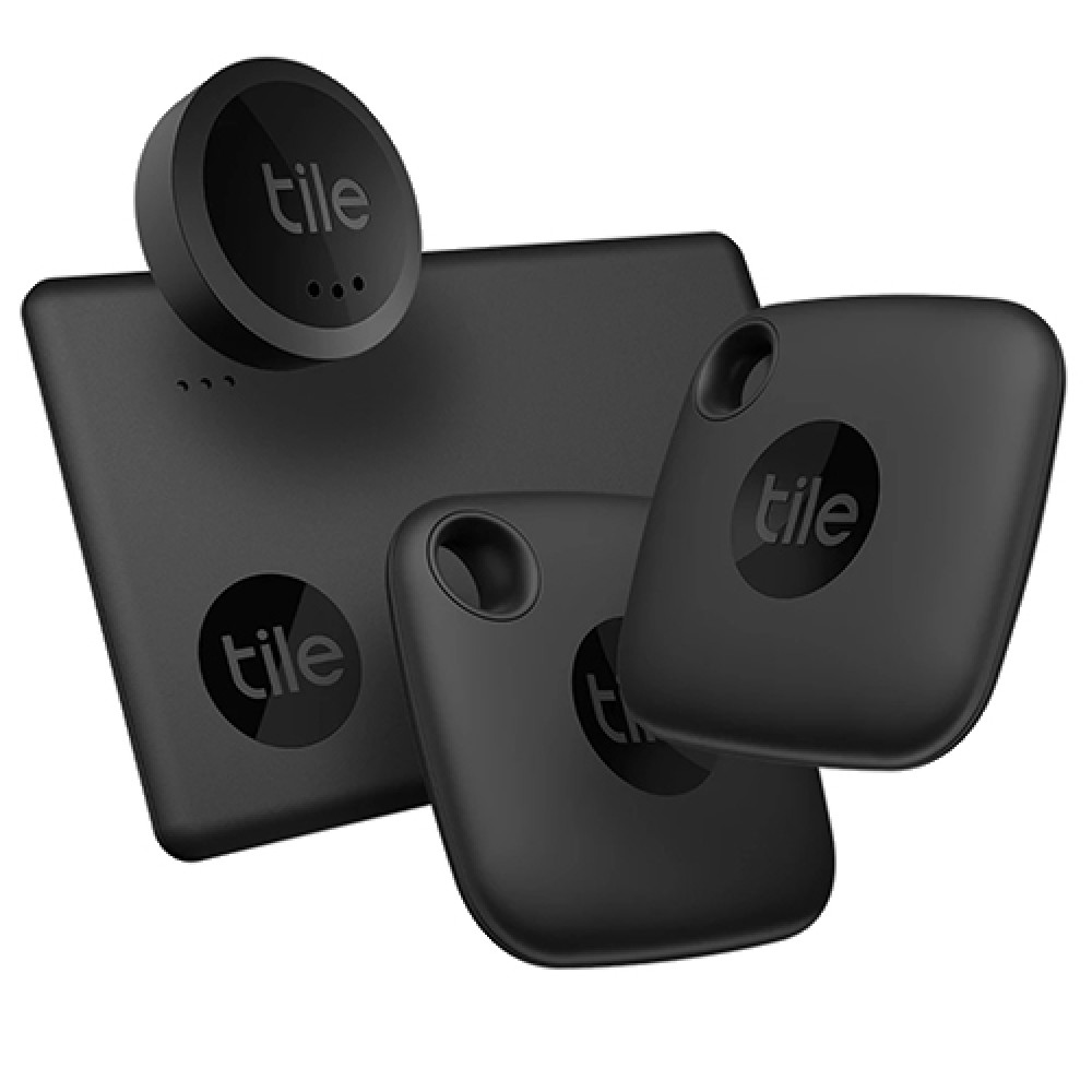Комплект умных Bluetooth-меток. Tile Mate Essentials 4-Pack. 1 Sticker (2022) + 2 Mate (2022) + 1 Slim (2022)